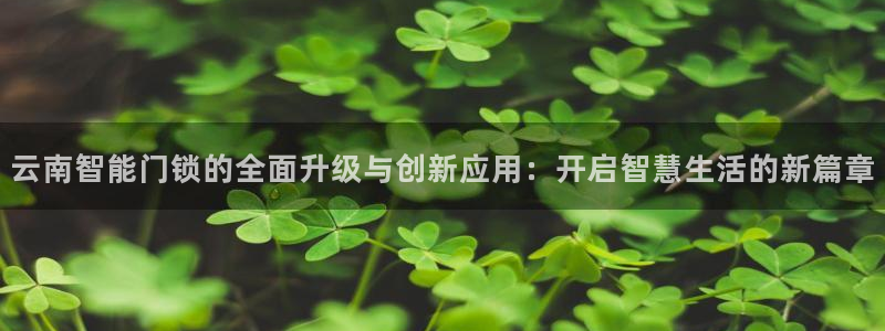 jdb电子平台大奖图片：云南智能门锁的全面升级与创新应用：开