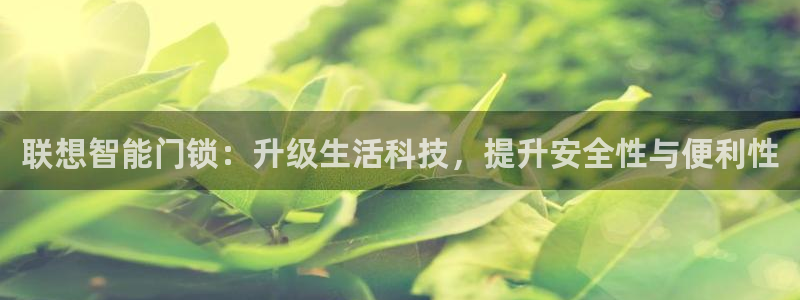 jdb电子官网 ly79,cn：联想智能门锁：升级生活科技，