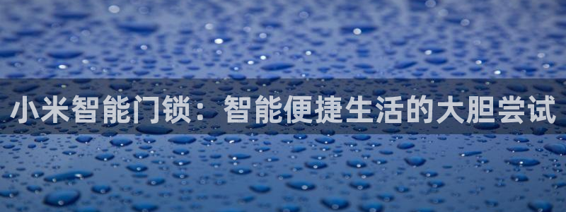 jdb飞鸟派发大奖视频：小米智能门锁：智能便捷生活的大胆尝试