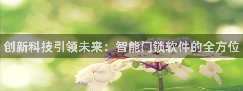 jdb电子游戏排行榜：创新科技引领未来：智能门锁软件的全方位